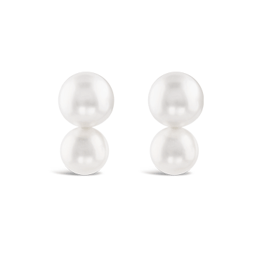 Double Pearl Stud Earrings