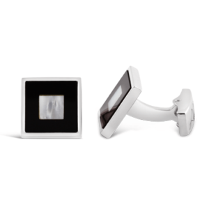 Sterling Silver Onyx & Mother of Pearl Cufflinks